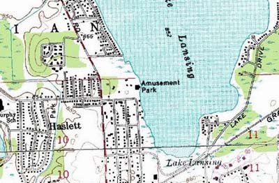 Lake Lansing Amusement Park - Topo Map